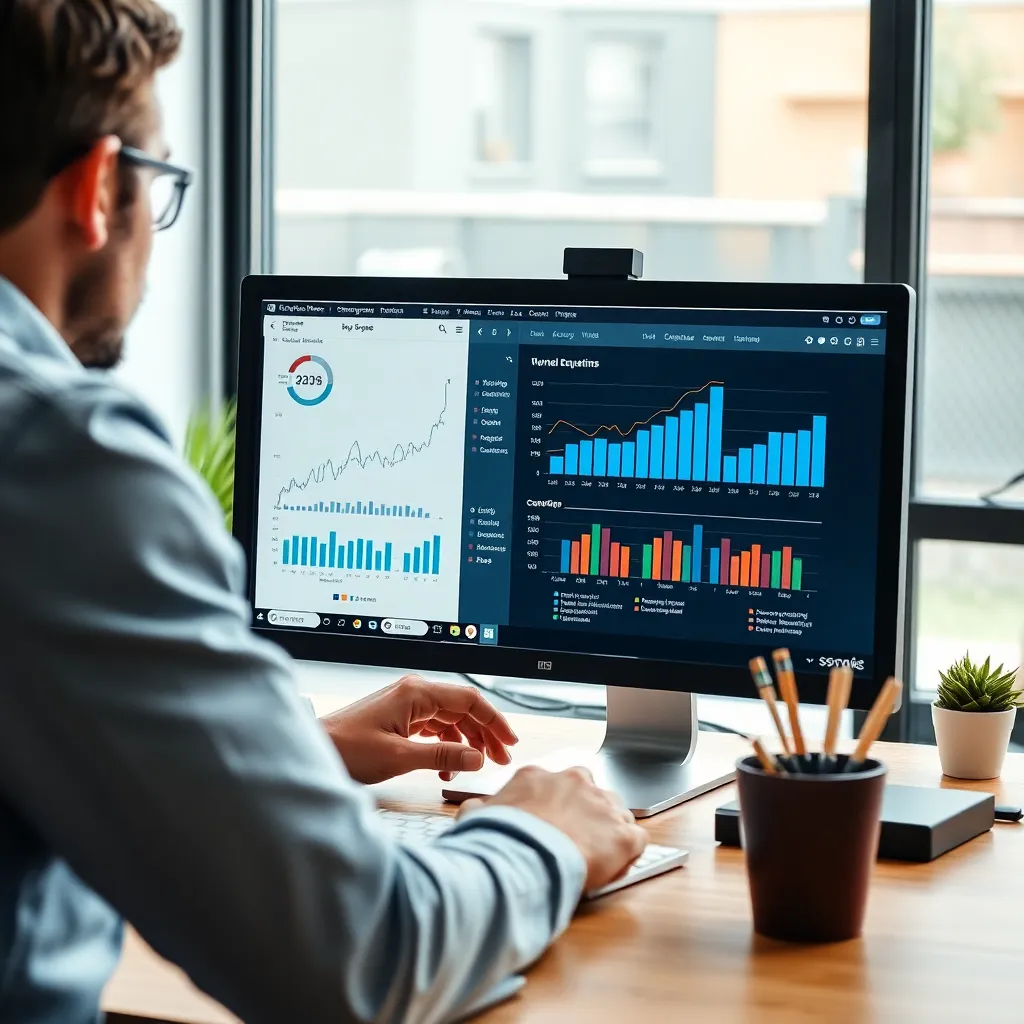 Odborník na digitálny marketing analyzujúci online kampaň